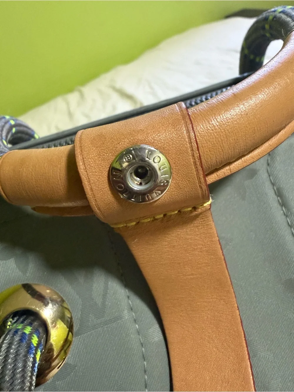 LOUIS VUITTON Monogram Titanium Keepall Bandouliere 50 Boston Bag